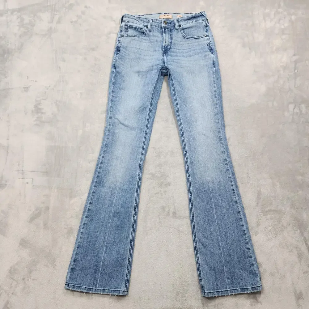 Ariat Jeans Womens 29L LONG Blue High Rise Bessie Bootcut Sabine Stretch Denim